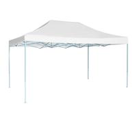 Tente De Fête Pliable Avec Toit Pvc Oxford Imperméable & Cadre En Acier 3x4,5 M Blanc
