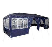 vidaXL Tente de fête pliante 800 x 400 x 266 cm Bleu/blanc Polyester/acier Anti-UV Fermeture zippée