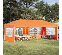 Tente de fête pop-up 575 x 289 x 245 cm Orange avec cadre en acier