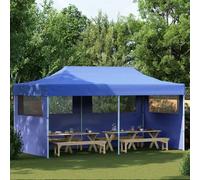 Tente de fête pop-up, pliable, bleue, 3 x 6 m, canopy d'extérieur imperméable avec protection UV, gazebo facile à installer pour les événements, les marchés, le camping et l'ombre de cour
