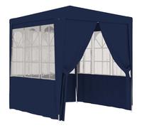 Tente De Fête Professionnelle Uv Imperméable Parois Latérales Polyéthylène 2x2 M 90 G/M² Bleu