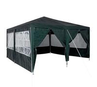 Tente de fête - vidaXL - 400x400x270 cm - Vert et blanc - Polyester et acier - Anti-UV - Fermeture zippée - Pliante