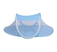 Tente de Filet à Baldaquin de Filet de Lit de 2 Couleurs, Lit de Berceau Pliable pour bébé, Respirant, Doux et Confortable pour Empêcher bébé de Mordre (BLUE)