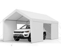 Tente de garage Abri de voiture 3,65x6,09x3,02m - Tente de garage Carport en blanc - Abri de véhicule facile à monter