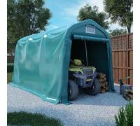 Tente de garage, en PVC, 2,4 x 3,6 m, vert foncé, imperméable, avec cadre en acier galvanisé robuste, pour véhicules, jardin et marchandises