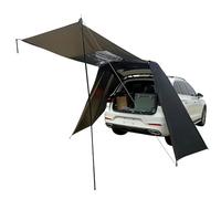 Tente De Hayon SUV - Auvent De Voiture Imperméable Et Coupe-Vent Portable | Abri Arrière Réglable avec Poteaux Télescopiques | Pare- pour Camping, Road Trips Et Pêche, Tissu 190T Argenté