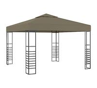Tente de jardin 3 x 3 m taupe polyester 180 g/m², cadre en acier, protection UV, double ventilation, idéale pour les événements en plein air, les fêtes, le jardin
