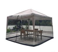 Tente de jardin spacieuse de 300 x 300 cm avec design en maille robuste et tuyau d'eau lesté pour événements en plein air (noir)