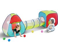tente de jeu 3 en 1 pour enfants avec tunnel pour garçons, filles, bébés et jeunes enfants, maison de jeu pop-up pour l'intérieur et l'extérieur avec sac de transport et sangles de serrage comme cadea