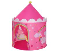 Tente De Jeu Enfant Château Pour Enfant Tipi Pop-Up Portable Avec Sac De Transport Intérieur Et Extérieur Idée Cadeau Rose Et Jaune Helloshop26 12_0002288