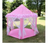 Tente de jeu enfant château princesse Disney - forme hexagonale - rose - 135cm x 140cm