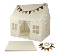 Tente de jeu enfant, maisonnette intérieure, cabane douillette, guirlande LED