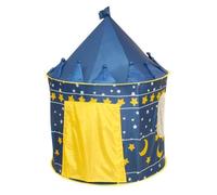 Tente de Jeu Enfant ROBA Pop-Up - Motif avec Lune & Étoiles - 105 x 135 cm - Bleu / Jaune