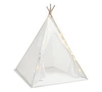 Tente de jeu pour enfant en forme de tipi avec fenêtre - Guirlande lumineuse - Installation rapide - Pour l'intérieur - Coin de lecture - Espace de jeu - 120 x 120 x 140 cm - Blanc