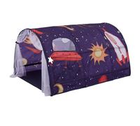 Tente de Jeu pour Enfants, 140 x 100 x 80 cm, Tunnel de Jeu escamotable, fusée, Galaxie, Ciel étoilé, Tente d'intérieur pour Enfants avec Rideau en Filet et Sac Transport