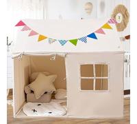 Tente de Jeu pour Enfants, Cabane Enfant Intérieur et Extérieur,Maison de Tente de Jeu, Maison de Jouet pour Enfants Princesse avec Fenêtres et Drapeaux pour 3 à 13 Ans Filles et Garçons