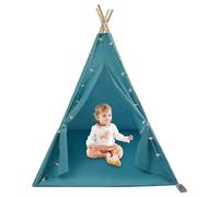 Tente de jeu pour enfants filles et garçons - Grande maison de jeu avec lumières étoilées et tapis - Spacieuse pour 3 à 4 enfants - Avec rideaux - Robuste - Pour l'intérieur et l'extérieur - Montage