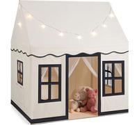 Tente de jeu pour enfants TP10088BE, avec étoiles, avec fenêtres et rideaux en filet, beige, 121 x 101 x 137 cm - B