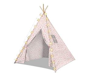 Tente de jeu tipi de luxe pour enfants de 1,7 m - Comprend 20 étoiles - Tipi en coton naturel mélangé - Décoration de chambre d'enfant