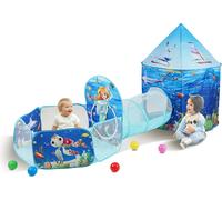 Tente de jeu VEVOR 3 en 1 pour enfants avec tunnel, panier de basket pour garçons, filles, bébés et jeunes enfants, maison de jeu pop-up pour l'intérieur et l'extérieur avec sac de transport et sangle