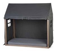 Tente de lit gris foncé, adapté au cadre de lit Maison 70x140 cm de la marque Childhome.