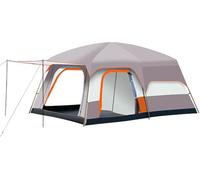 Tente de Luxe for Salle de Camping Grande Tente familiale for 4 à 12 Personnes avec 2 Chambres et 1 Salon(Light Brown,L)