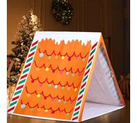 Tente de Noël pour enfants avec tissu doux et cadre en bois offrant un environnement festif et sûr pour les soirées cinéma (tente -B)