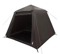 Tente de pêche 4 personnes Libération rapide Marron Polyester Hydrofuge | Polyester, revêtement PU, coutures thermosoudées, tapis de sol, port E, sac de transport, fermeture éclair, pliable