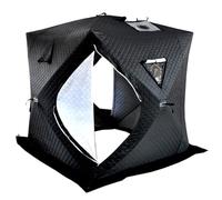 Tente de pêche à glace isolée, abri pop-up style moyeu pour 3 à 5 personnes, bidon de glace portable avec sac de transport, maison de glace d'hiver thermique