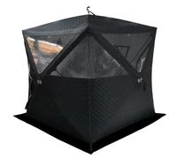 Tente de pêche à glace isolée, abri pop-up style moyeu pour 3 à 5 personnes, bidon de glace portable avec sac de transport, maison de glace d'hiver thermique