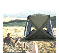 Tente de pêche à glace isolée pop-up 420D hexagonale avec cric de poêle et plancher, centre de pêche thermique sur glace pour la pêche en hiver