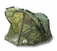 Tente de pêche pour 4 personnes, motif de camouflage, imperméable, polyester 185T avec revêtement PU, idéale pour le camping et les aventures en plein air, robuste et durable