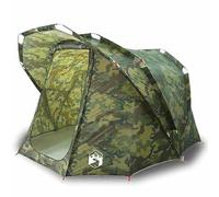 Tente de pêche pour 4 personnes, motif de camouflage, imperméable, tonnelle pour camping et extérieur, avec revêtement en polyester 185T, légère et stable