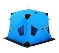 Tente De Pêche sur Glace Isolée avec Sol, Abri De Pêche sur Glace Portable pour 6-8 Personnes, Grande Maison Escamotable avec 6 Fenêtres De Ventilation Amovibles pour La Pêche d'hiver