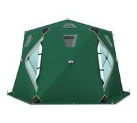 Tente De Pêche sur Glace Isolée avec Sol, Abri De Pêche sur Glace Portable pour 6-8 Personnes, Grande Maison Escamotable avec 6 Fenêtres De Ventilation Amovibles pour La Pêche d'hiver