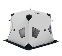 Tente De Pêche sur Glace Isolée avec Sol, Abri De Pêche sur Glace Portable pour 6-8 Personnes, Grande Maison Escamotable avec 6 Fenêtres De Ventilation Amovibles pour La Pêche d'hiver