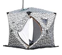 Tente de pêche sur glace portable, abri isolé avec cric de poêle et sac de transport pour la pêche par temps froid extrême