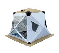 Tente de pêche sur glace portable avec design étanche, installation facile, comprend des ancres, des cordes de serrage et un sac de transport pour 3 à 6 personnes en plein air pour la pêche d'hiver