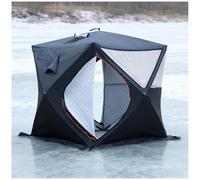 Tente de pêche sur glace - Shanty isolée portable avec cordes coupe-vent et clous, fond imperméable, abri carré pour pêcheurs dans les jardins et les parcs