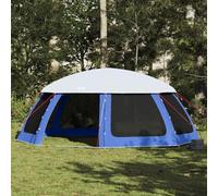 Tente de piscine avec toit amovible, parois en filet, bleu azur, 690 x 690 cm, polyester imperméable avec revêtement en polyuréthane, grande tente de camping d'extérieur pour protection et confort