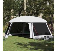 Tente de piscine avec toit amovible, parois en filet, gris, 670 x 590 cm, tente de camping imperméable pour activités de plein air, offre une protection contre le soleil et la pluie pour piscines