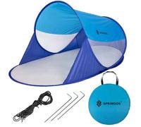 Tente de Plage Anti UV Pop Up SPRINGOS - Bleu - Montage Instantané - 200x120x60-95cm