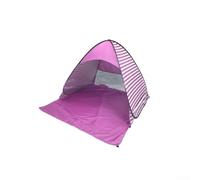 Tente de plage automatique à ouverture rapide en 2 secondes avec protection UV et imprimés élégants pour le camping, la randonnée, les voyages, rayures bleu foncé (rayures roses)