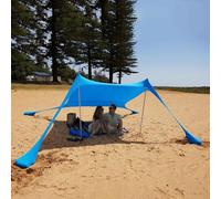Tente de plage, Auvent de plage, 4 poteaux, Pop, 4 sacs de sable, cordes à vent, multicolore, plusieurs tailles(Style 2,200 * 210 * 150CM)