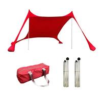 Tente De Plage, Auvent De Plage, Plage Pliable Abri Solaire Portable UPF50+, Accessoires Plage,Plage Familiale avec 2 Mâts, 1 Sac Transport, pour La Plage, Le Camping Et L'extérieur