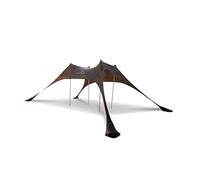 Tente de plage en lycra de qualité supérieure - Tente de plage pop-up avec 4 poteaux en aluminium et ancrages au sable - Tente jaspe gris foncé