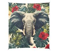 Tente de plage et auvent pour plantes tropicales, éléphant, animaux de safari, protection UPF50+, installation facile, grand abri solaire avec sacs de sable et pelle pour le camping, les pique-niques