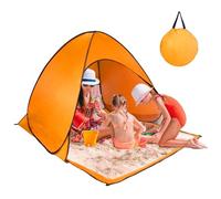 Tente De Plage, Facile À Monter, Abri Solaire, Protection UV UPF 50+, Peut Accueillir 2 À 3 Personnes, Parasol Portable D'extérieur, avec Sac Fourre-Tout, 2 Couleurs Disponibles(Orange)