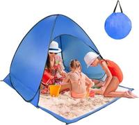 Tente De Plage, Facile À Monter, Abri Solaire, Protection UV UPF 50+, Peut Accueillir 2 À 3 Personnes, Parasol Portable D'extérieur, avec Sac Fourre-Tout, 2 Couleurs Disponibles(Blue)
