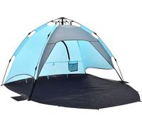 Tente de plage Mullsjö montage instantané 215 x 135 x 140 cm bleu clair gris foncé [pro.tec]